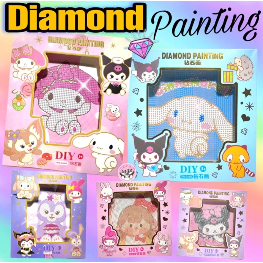 MAINAN EDUKASI DIY POP STICKER DIAMOND PAINTING LUCU DENGAN PIGURA SIZE BESAR