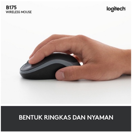 Mouse Wireless LOGITECH B175 - Black - ORIGINAL RESMI