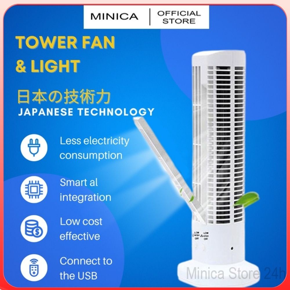 KIPAS ANGIN USB PORTABLE Tower Fan Pro Portable Kipas Angin Lantai Lampu LED JAPAN MINI FAN PRO