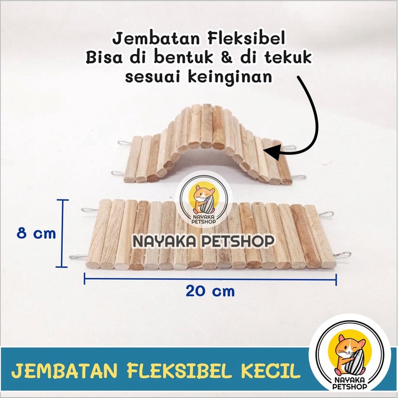 Jembatan Kayu Hamster Fleksibel Kecil Bendy Bridge Wood Mainan Hewan