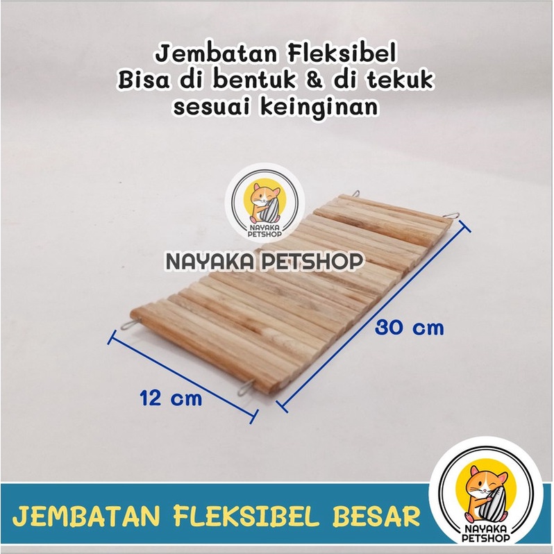 Jembatan Kayu Hamster Fleksibel Besar Wood Bendy Bridge Mainan Hewan