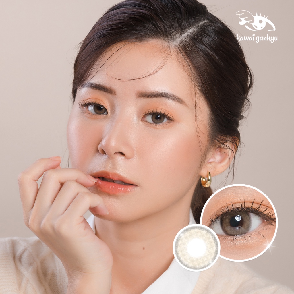 KawaiGankyu Softlens - Clearie Tear Drop Hazel (1botol)