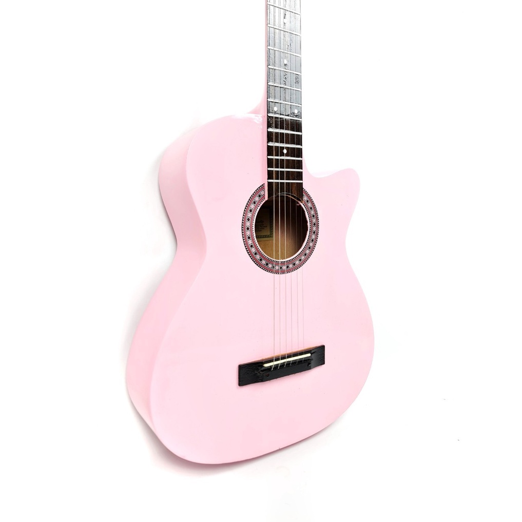 Gitar Akustik Pemula Warna Pink Model Coak Buat Belajar Jakarta Murah