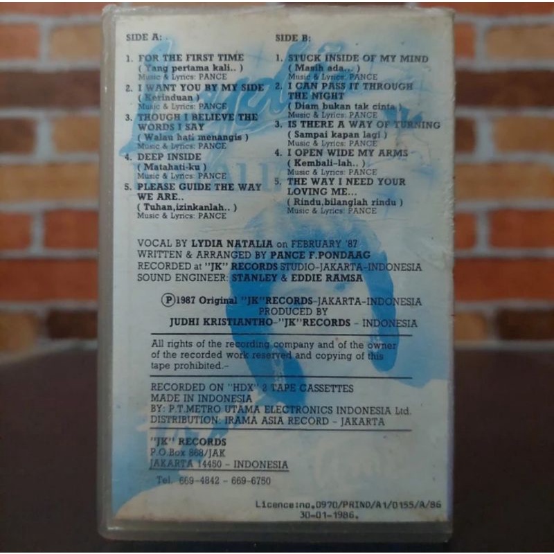 Kaset Pita Lydia Natalia-For The First Time