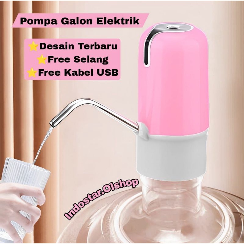 Pompa Air Galon Elektrik Listrik Portable Water Electric Pump Charge Pompa Air Premium⭐ IndoStar ⭐