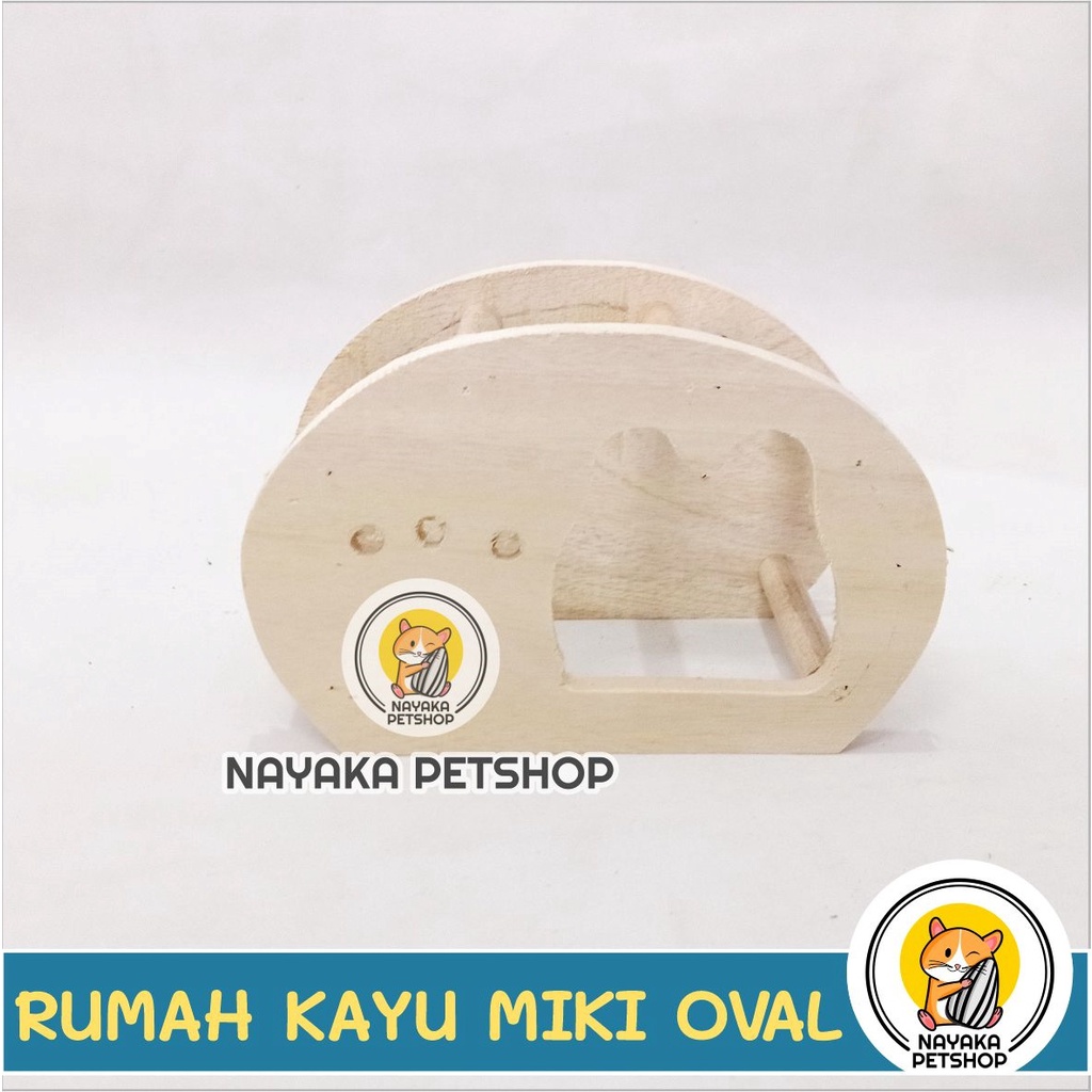 Rumah Hamster Kayu Miki Wooden Home Kandang Hewan Sarang House