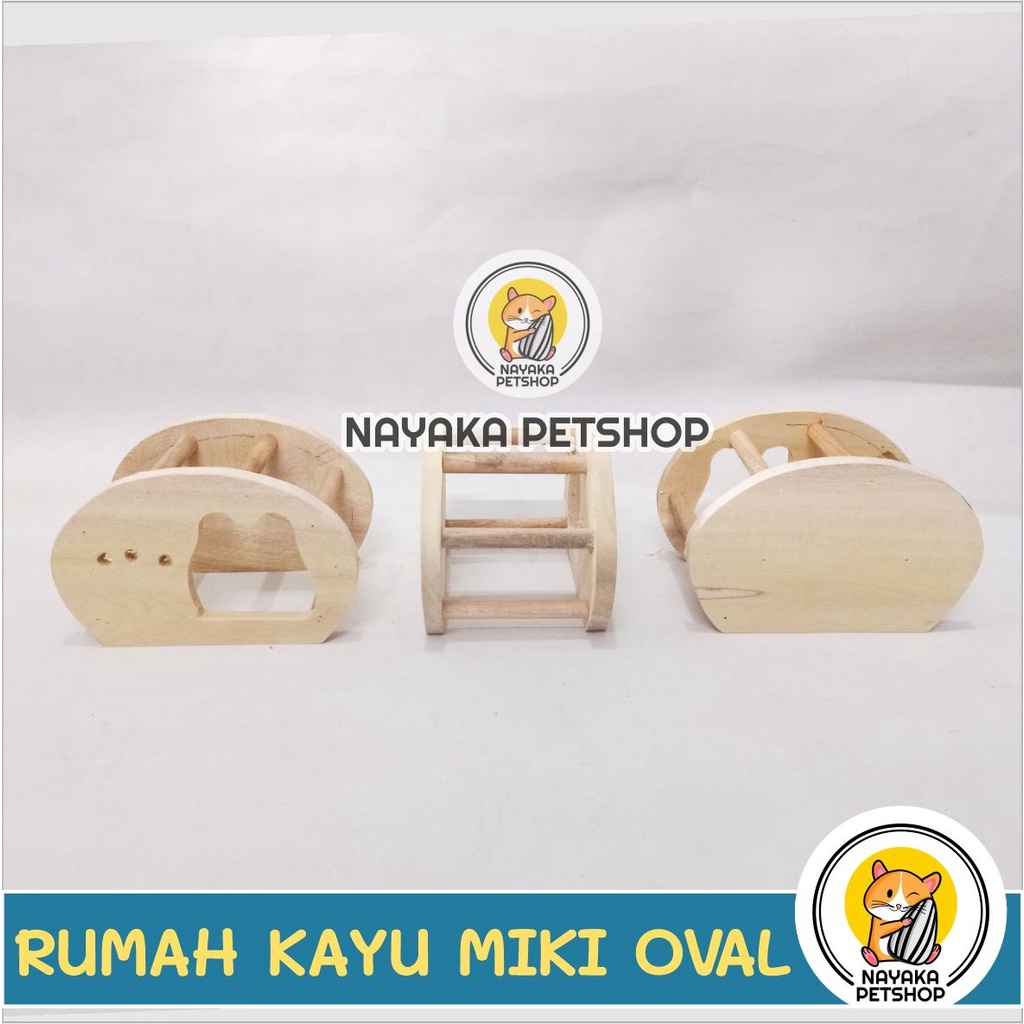 Rumah Hamster Kayu Miki Wooden Home Kandang Hewan Sarang House