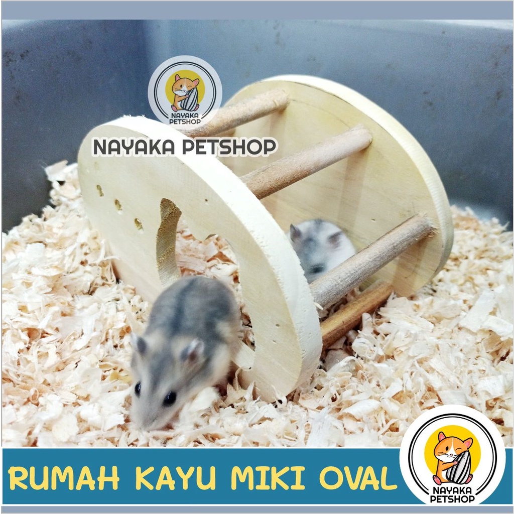 Rumah Hamster Kayu Miki Wooden Home Kandang Hewan Sarang House