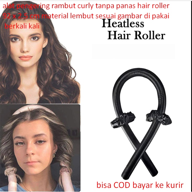 alat pengering rambut curly tanpa panas hair roller 92 x 2.5 cm material lembut sesuai gambar di pakai berkali kali
