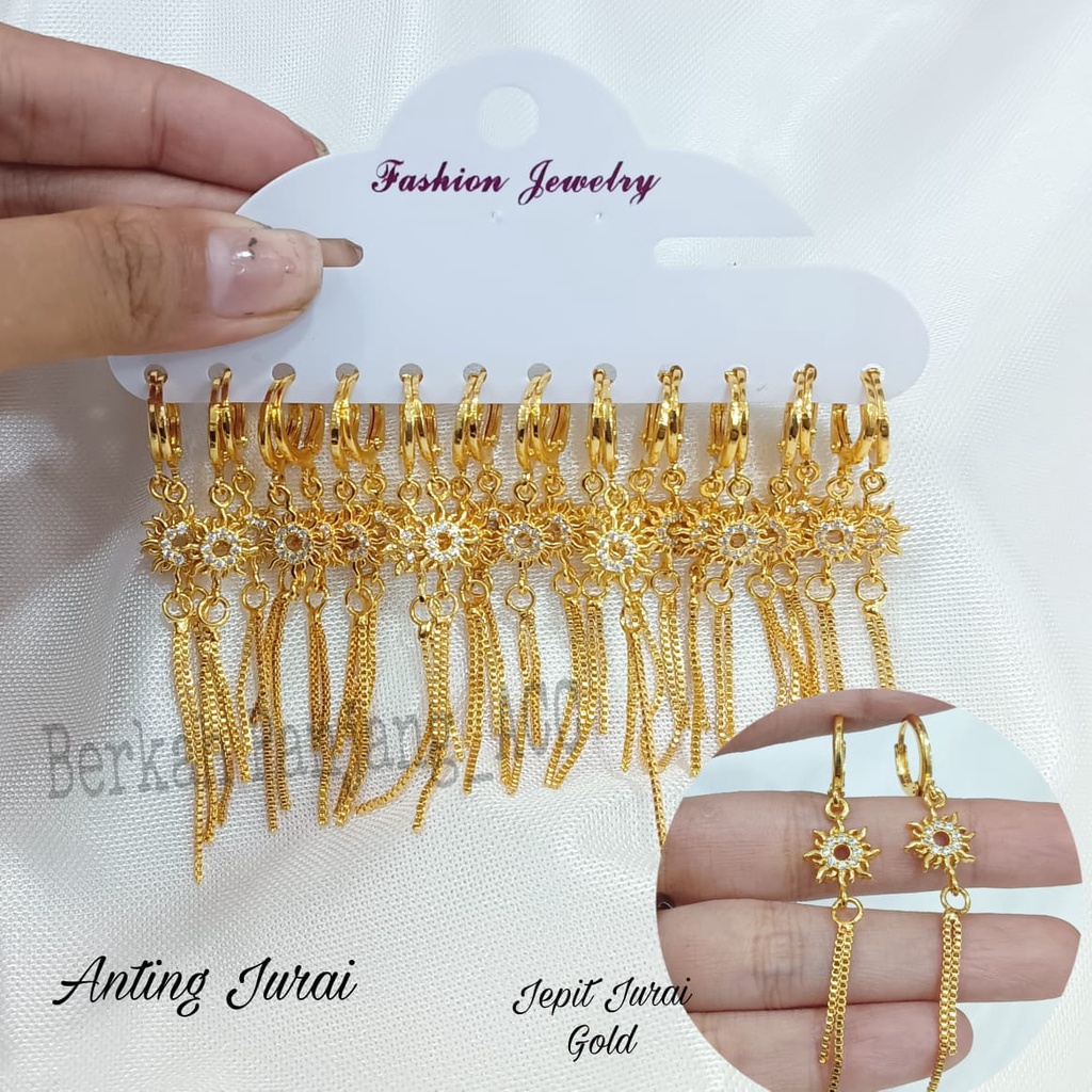 COD 12 PASANG/CHAR ANTING JURAI  ITALI MOTIF PERMATA DEWASA FASHIONABLE   perhiasan super berkelas fashion korea anti karat dan anti luntur