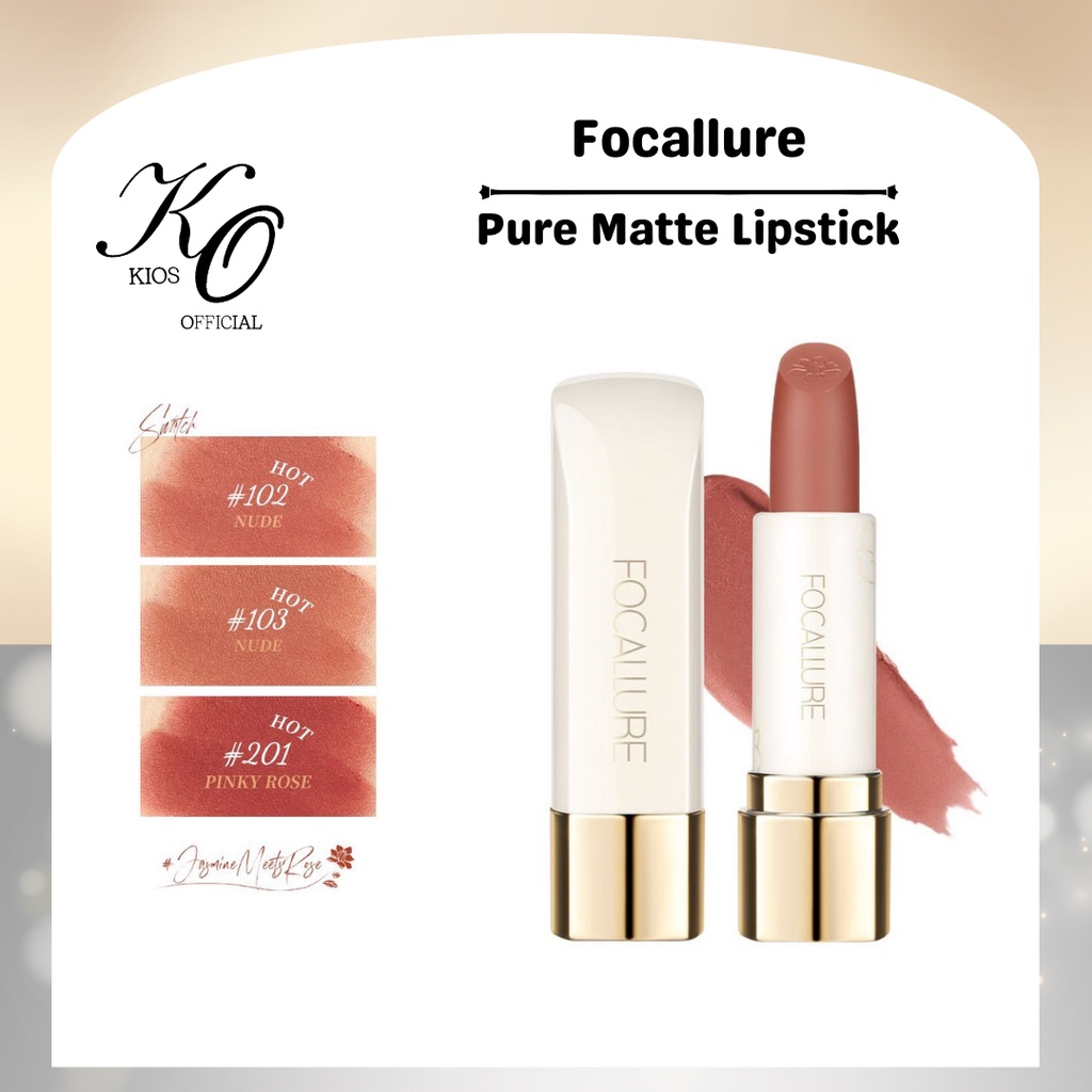 Focallure Natural Matte Lipstick-High Pigment Longlasting Smooth