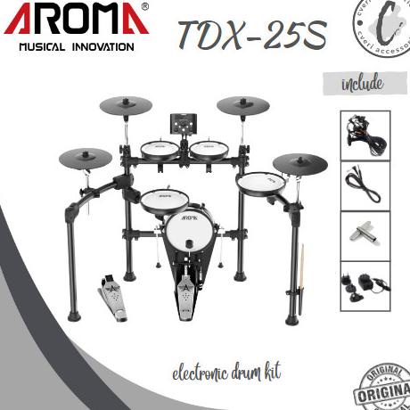 Aroma Tdx25S Drum Elektrik With All Mesh Head Original Aroma Tdx-25S