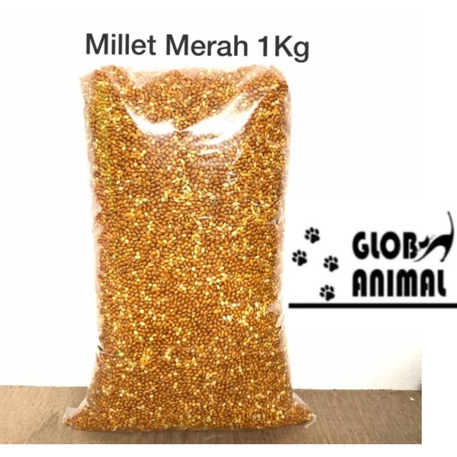MILET MERAH 1KG pakan burung milet merah bersih merk vita millet pakan burung lovebird parkit kenari