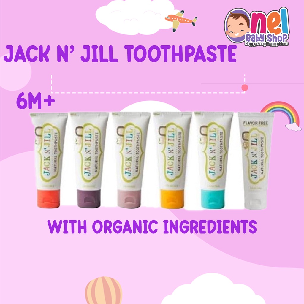 PASTA GIGI ODOL BAYI ANAK JACK N' JILL NATURAL TOOTHPASTE 6M+ 50G