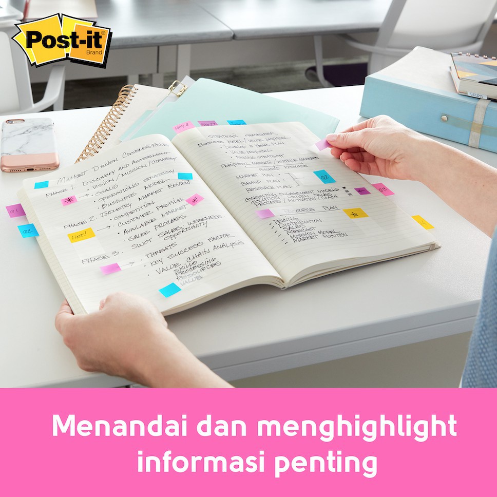 3M™ Post-it® Sign Here, 680-9, Menempel kuat, 50 lembar, 1x1.7 inci, Untuk menandai dengan mudah &amp; cepat