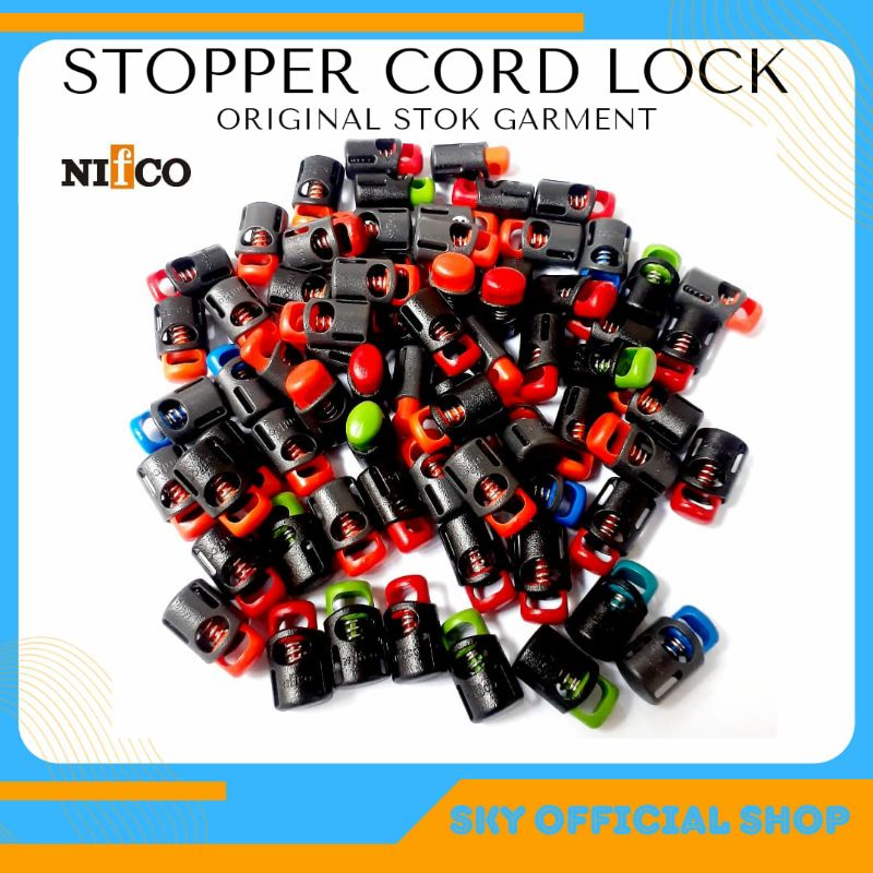 20 pcs Stopper Tali Cord Lock Aksesoris Garment Pengunci Tali Nifco