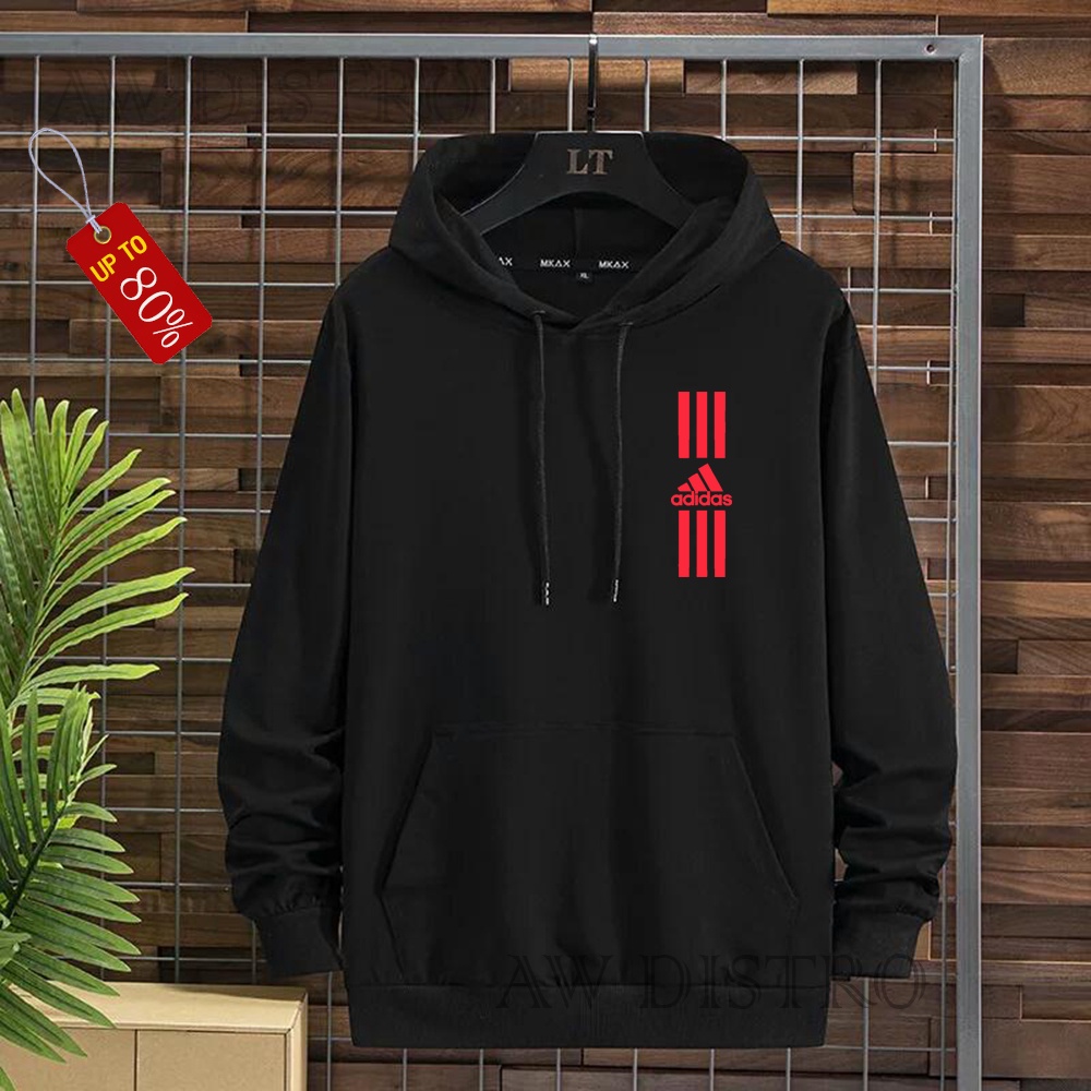 COD Promo Termurah Sweater Hoodie Modern Ads 333 Text Merah Premium Quality