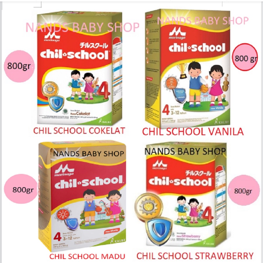MORINAGA CHIL SCHOOL REGULER/Gold VANILA MADU STRAWBERY COKLAT 800 GRAM/CHIL SCHOOL/ STROBERI/REG/ 8