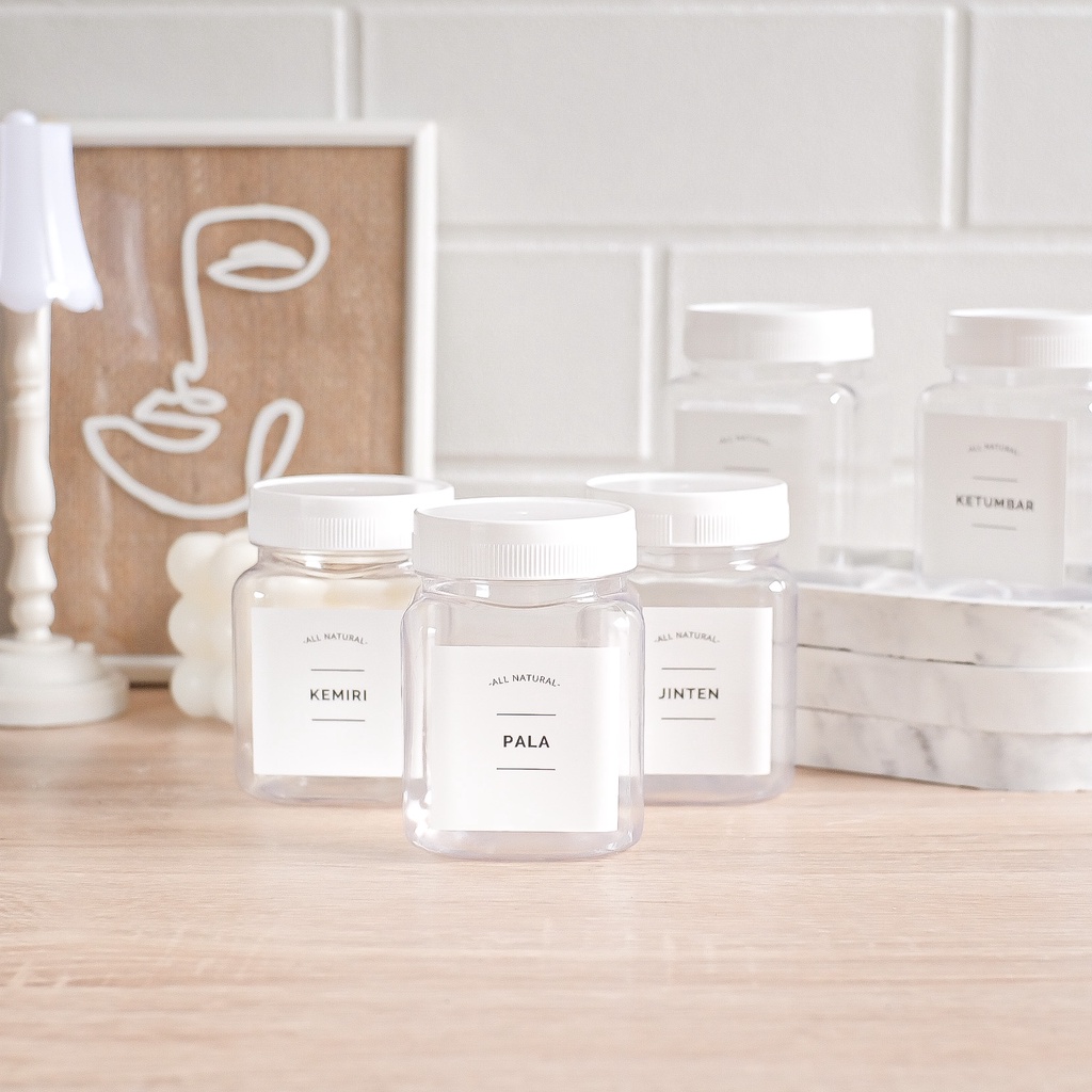 TOPLES BUMBU DAPUR KOTAK PUTIH AESTHETIC PLASTIK 200ML