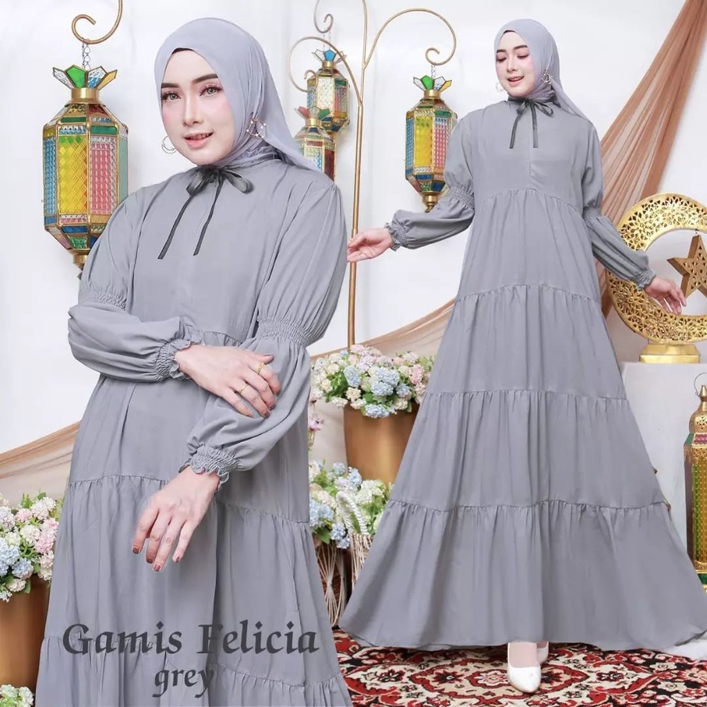 Gamis felicia - dress rempel mayung polos / dress simple lengan kerut / dress modern / dress model terbaru 2023 / dress modern kekinian / dress model korea / dress model terbaru / dress model belanda / dress modis / dress modern kondangan