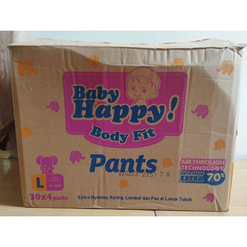 PAMPERS / POPOK BABY HAPPY 1 DUS / KARTON UKURAN L ISI 4 MURAH