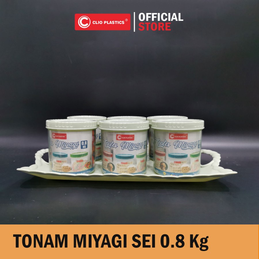 Tonam Toples Nampan 0.8 KG SEI Clio Tonam Tobaki / LEBARAN  SET 7 IN 1 TONAM Tutupan Putar Toples Bulat Wadah Saji Calista Serbaguna