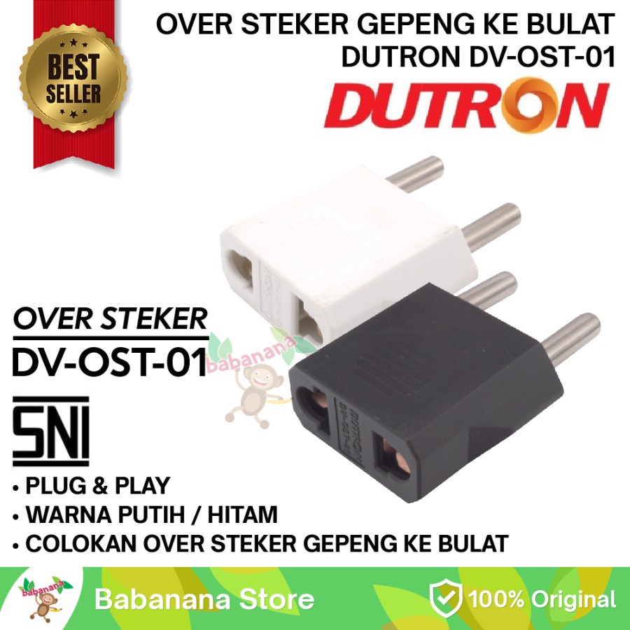 Dutron DV-OST-01 Over Steker Colokan Listrik Kaki Gepeng Bulat Pipih