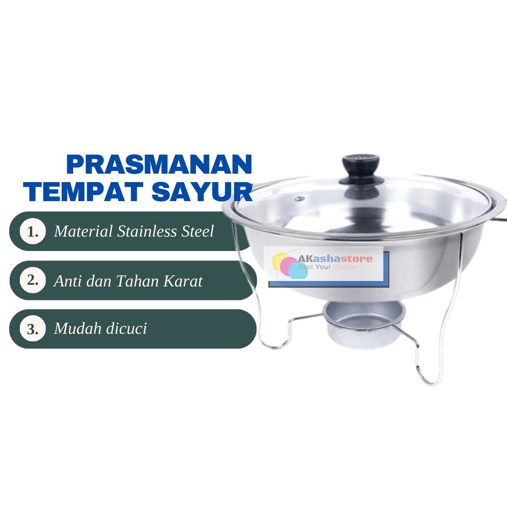 Tempat Prasmanan Stainless Set Murah / Tempat Saji Makanan Prasmanan
