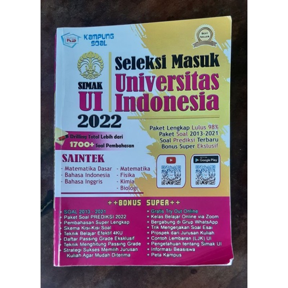 KAMPUNG SOAL SIMAK UI SAINTEK 2022 PRELOVED