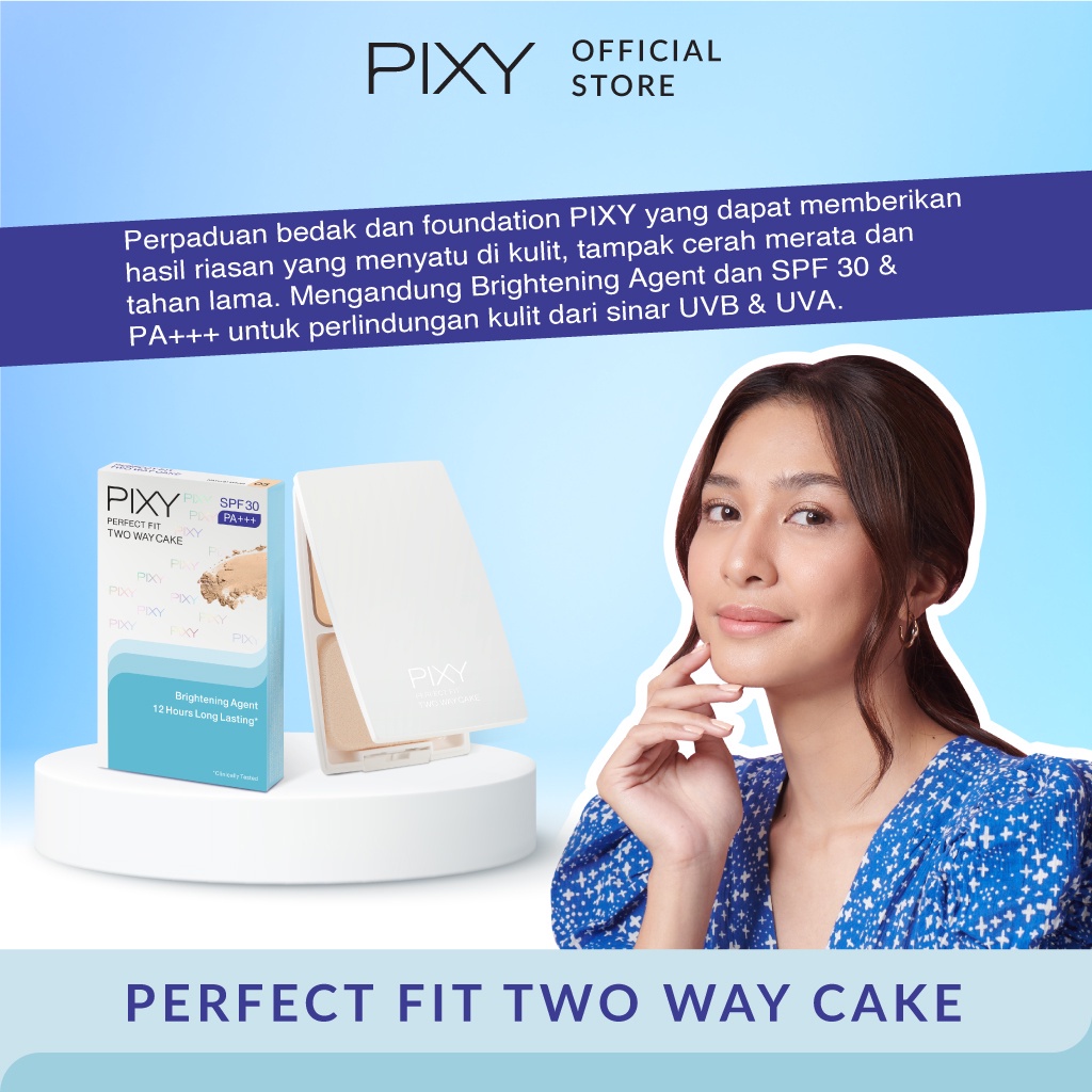 PIXY Perfect Fit Two Way Cake twc full case bedak padat kaca SPF 15