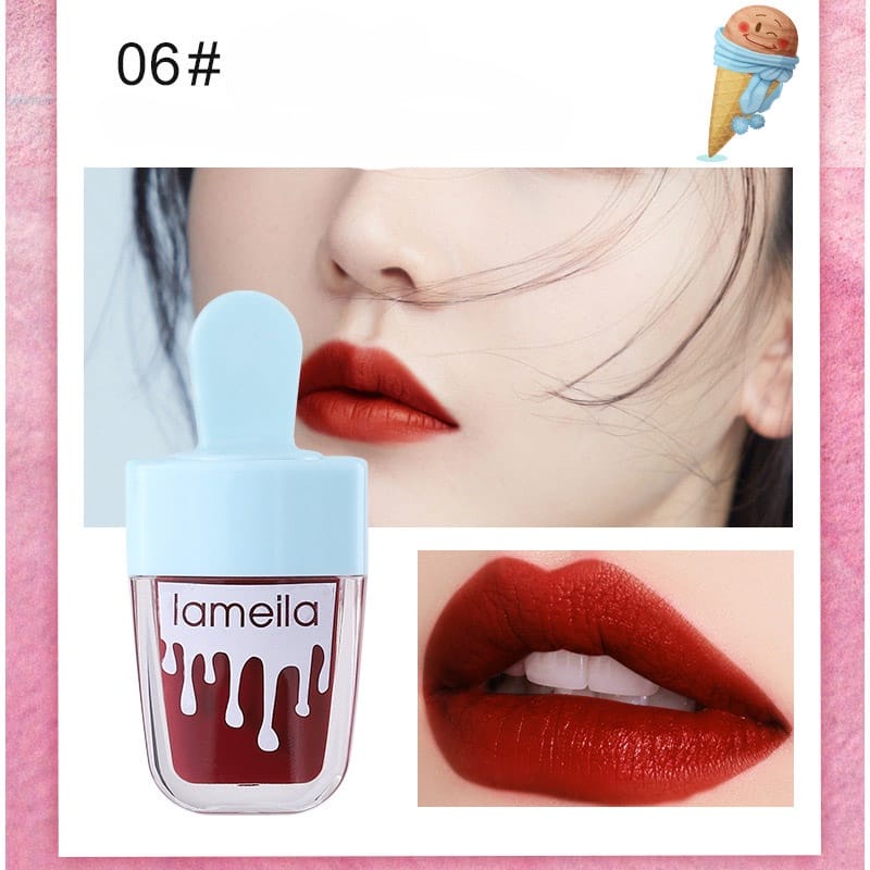 HER Lip Glow Lip Gloss Glitter Lipstik Liquid Cair Dragon Ranee-ICE CREAM 06