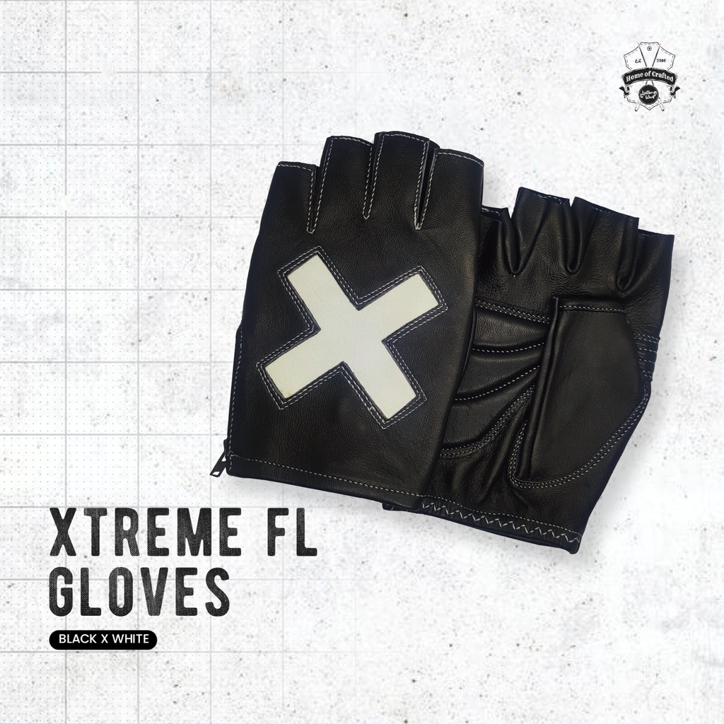 Sarung Tangan kulit Asli Xtreme Riding. Leather Gloves Xtreme Riding Fingerless