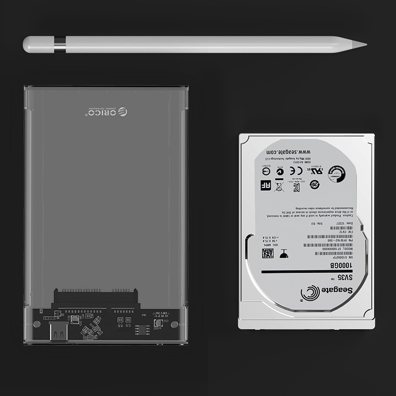 ORICO 2,5&quot; INCH Transparent HDD Case SATA to USB 3.1 Type C Casing Hard Drive OR2139C3