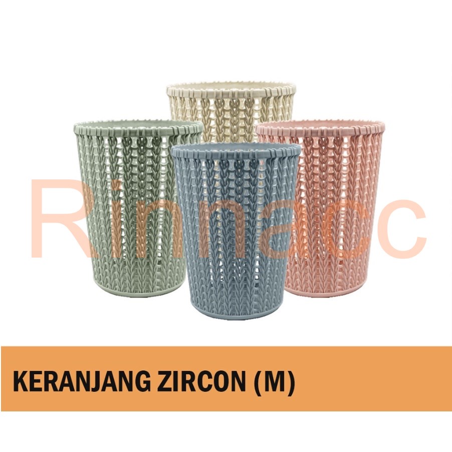 Keranjang Plastik Serbaguna / Tempat Sendok Garpu Sumpit Pisau / Keranjang Bulat / Keranjang Organizer Kosmetik / Keranjang Bulat Kecil Zircon