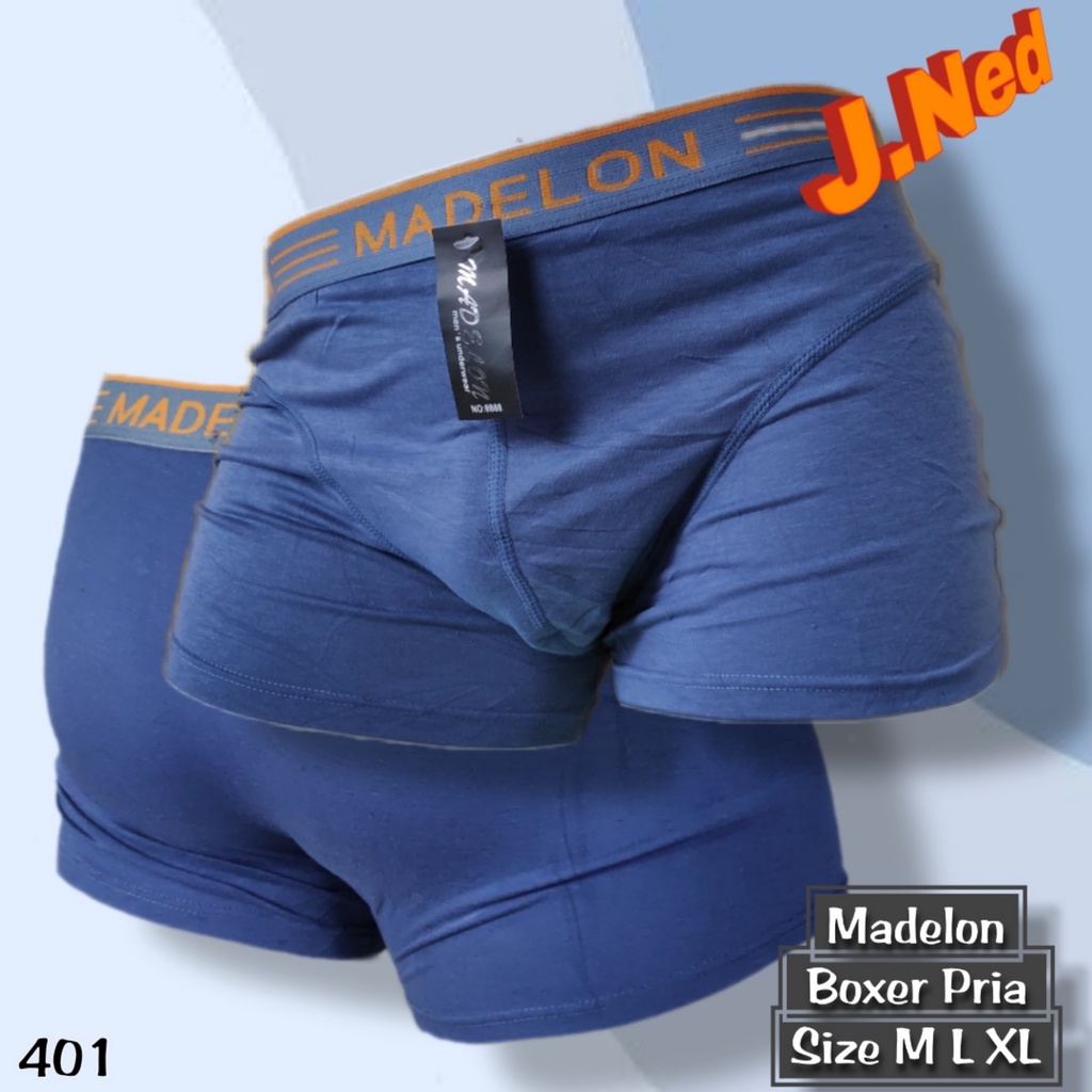 J401 (hrg satuan) Madelon Celana Dalam Boxer Pria Dewasa dan Remaja, Cd Boxer Pria Size M L XL