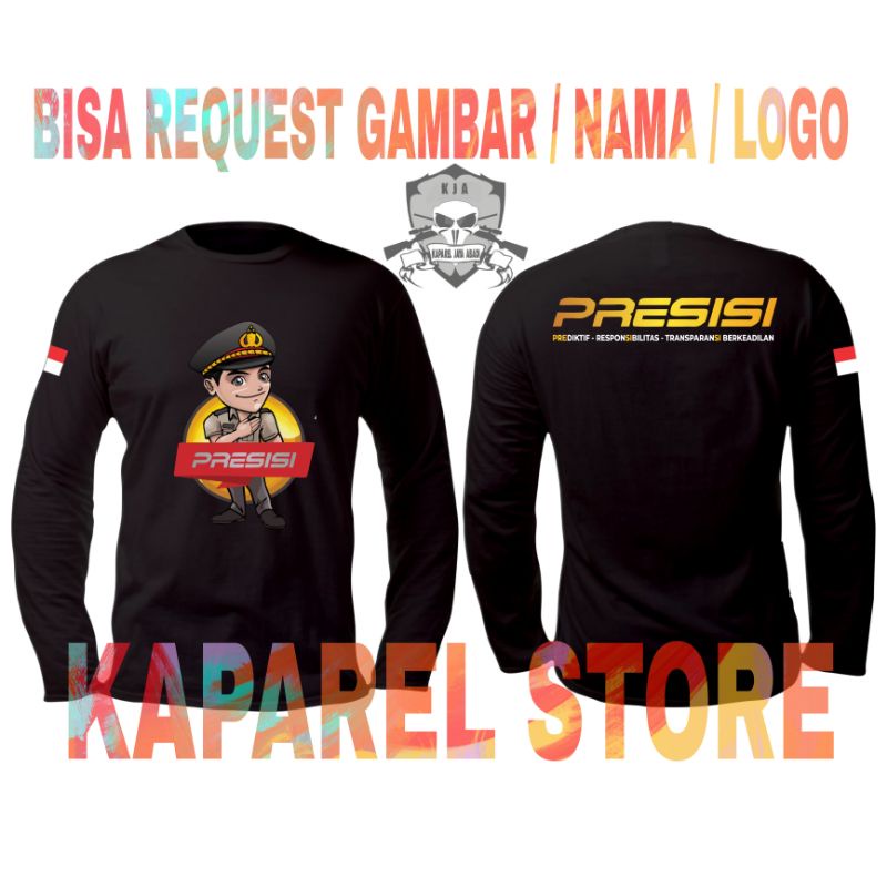 Kaos Logo Presisi / Baju Polisi / Atasan Pria Wanita Presisi Polri Lengan Panjang Kaos Polri COD Jat