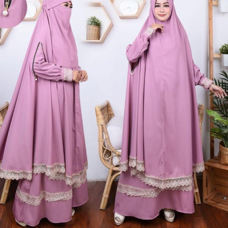 Top banget Gamis syari alya set by Resvy_collection