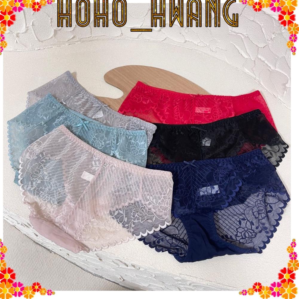 Ready Stok HOHO_HWANG (C-17) CELANA DALAM Renda CD WANITA MID WAIST Celana Dalam Sutra Wanita