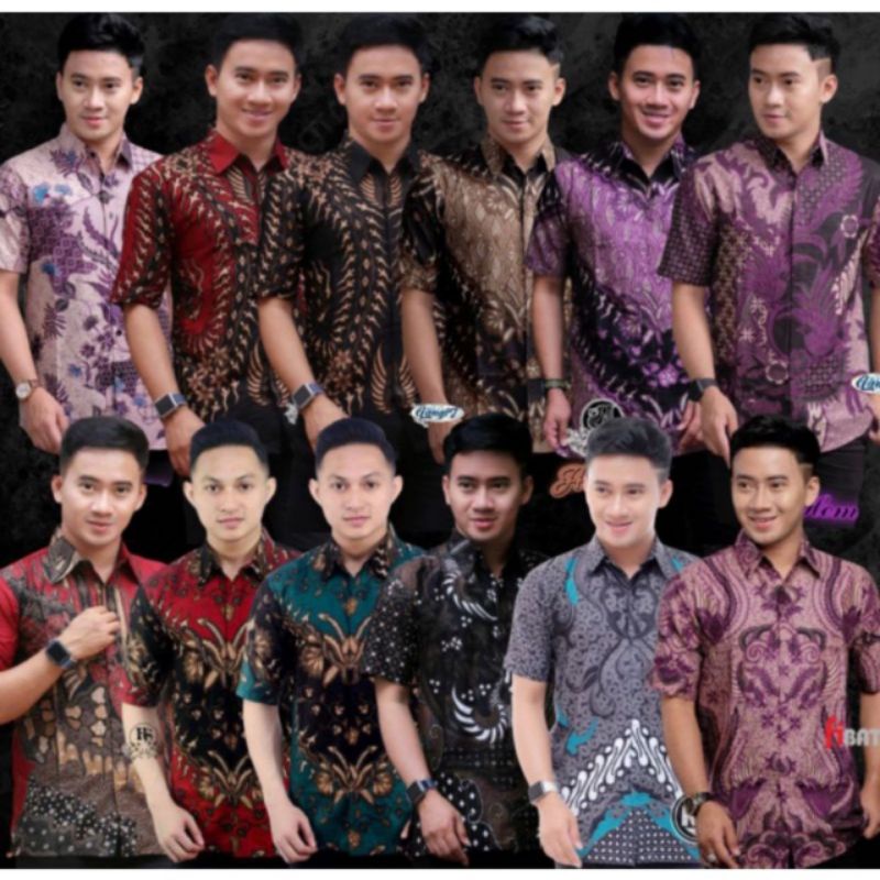 KEMEJA HEM BATIK PRIA KEKINIAN LENGAN PENDEK KATUN SIZE M L XL XXL TERMURAH TERBARU