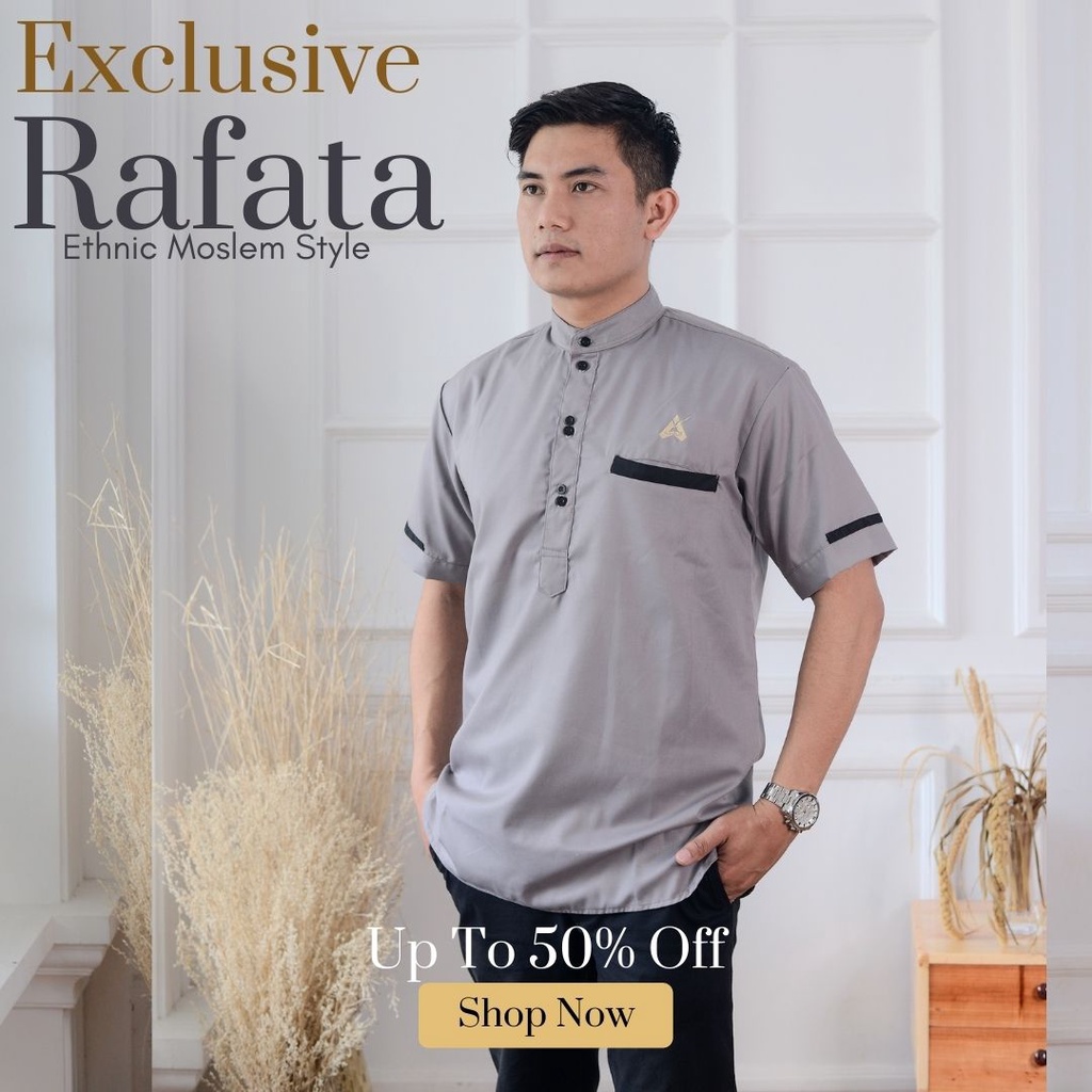 BAJU KOKO KURTA PRIA LENGAN PENDEK DEWASA TERBARU KATUN 2022 BRANDED PREMIUM KEKINIAN 03