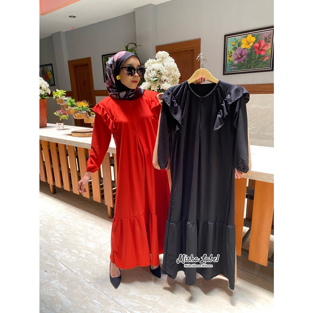 ILMYRA/ILMIRA DRESS GAMIS MAXY WANITA RIB KNIT IMPORT PREMIUM HIGH QUALITY JUMBO KEKINIAN MEWAH TERBARU By MISHA LABEL