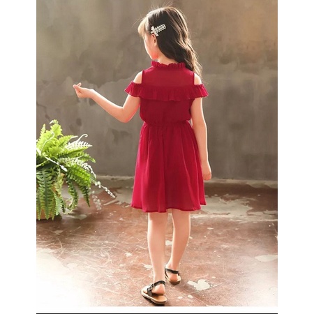 [Maraya kid RO] dress anak perempuan ardila crep merah