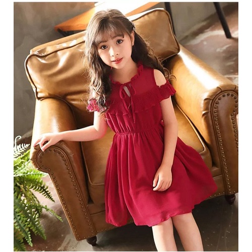 [Maraya kid RO] dress anak perempuan ardila crep merah