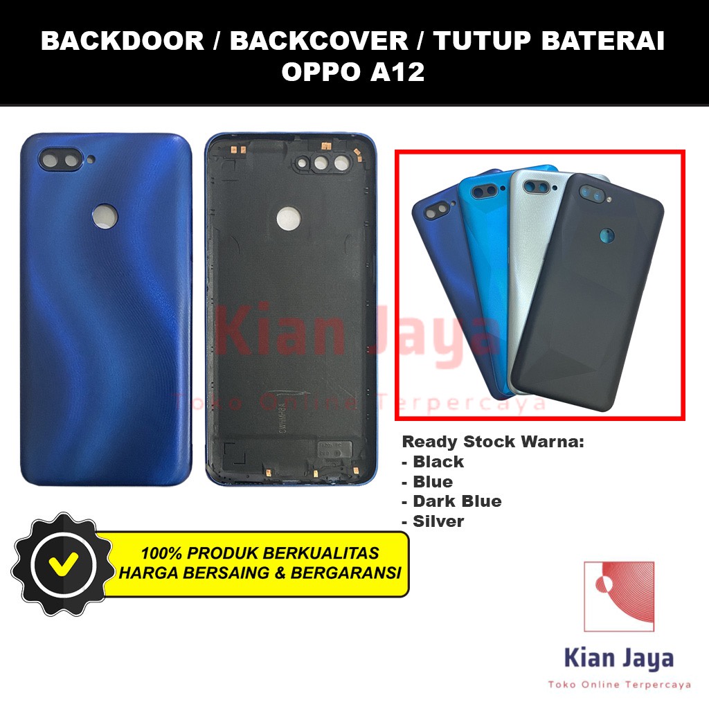 Backdoor Oppoo A12 Back Cover Tutup Belakang Baterai Cassing Casing Backcase Original