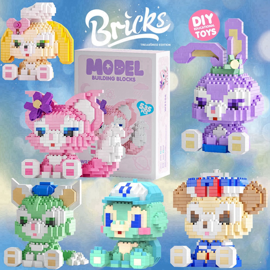 Mainan Balok Susun Karakter Kartun Mainan Anak Mainan Edukasi DIY 3D Puzzle Toy Brick Gift Nano Block Micro Brick