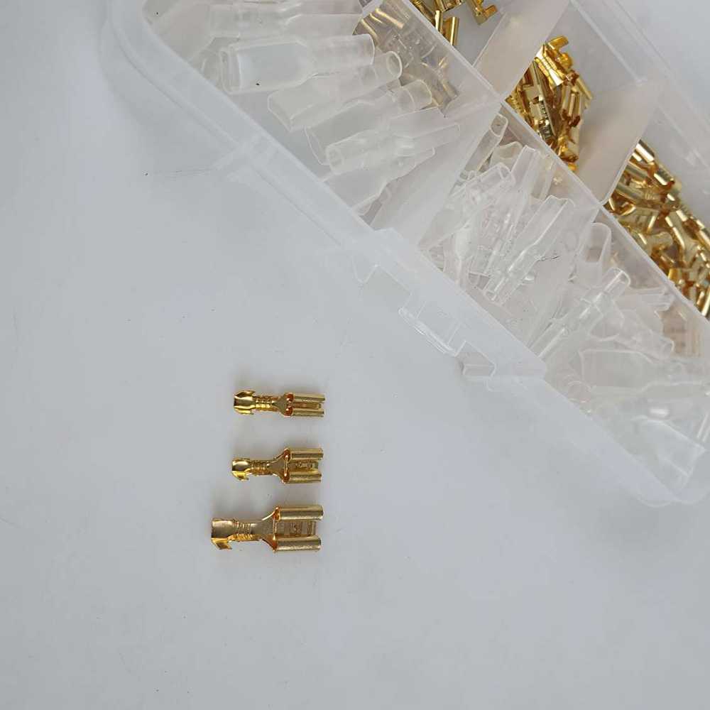 270pcs Skun Gepeng Terminal Male Female To Male Skun Kabel Motor Car Spade Connector Splice Wire Crimp Terminals Skun Sekun Terminal Kabel Gepeng Cowo Cewe Terminal Skun Kabel Gepeng Female / Cewek Tembaga