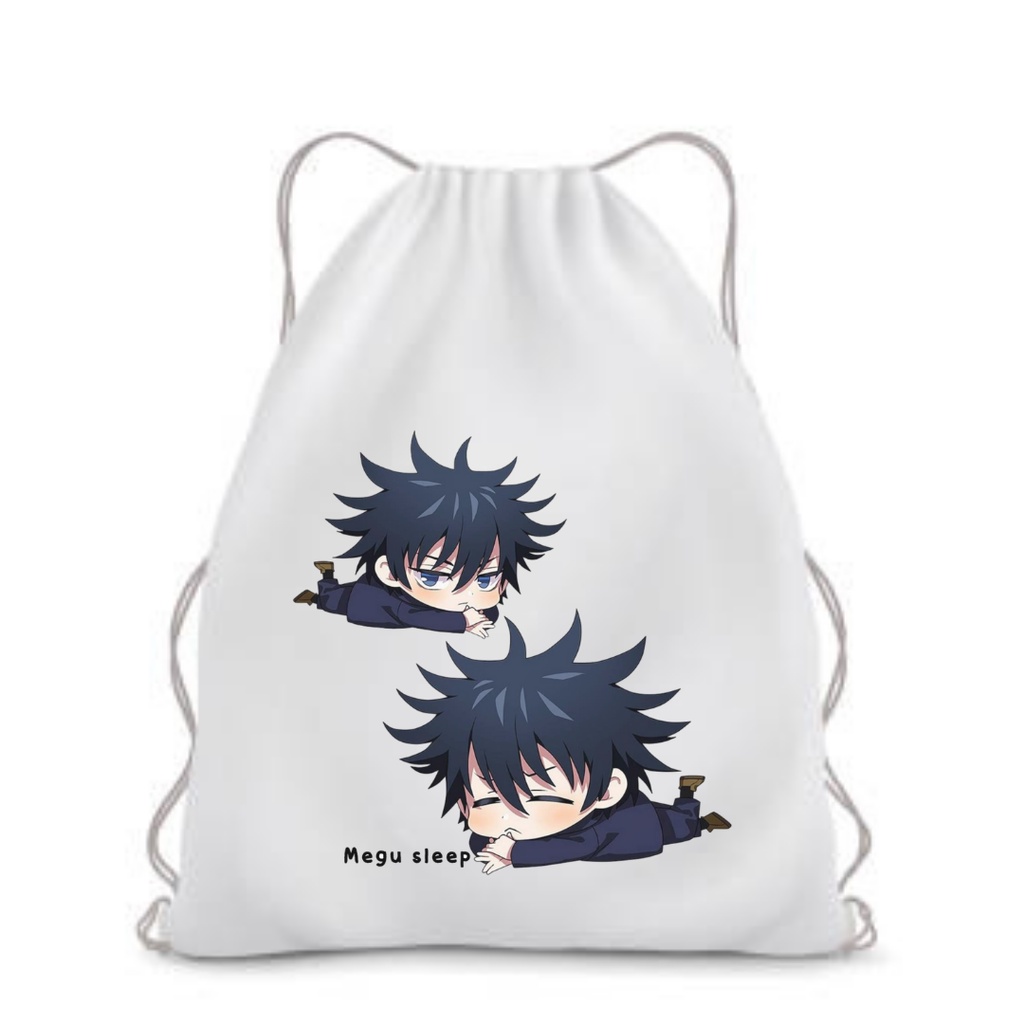 BISA CUSTOM Stringbag JUJUTSU KAISEN Ransel Serut Tas drawstring Anime  sekolah kampus olahraga