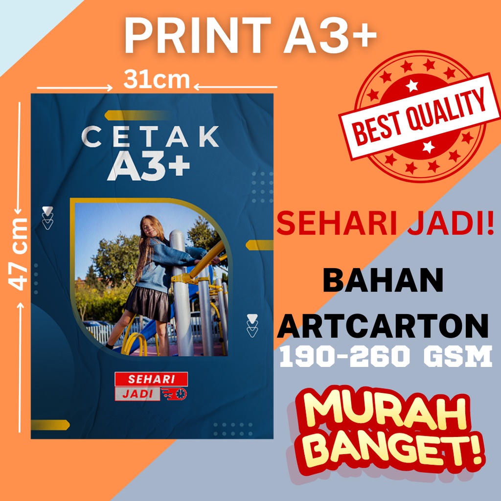 

Print A3+ Cetak A3+ MURAH Art Carton 190 - 310 cepat 32x48cm