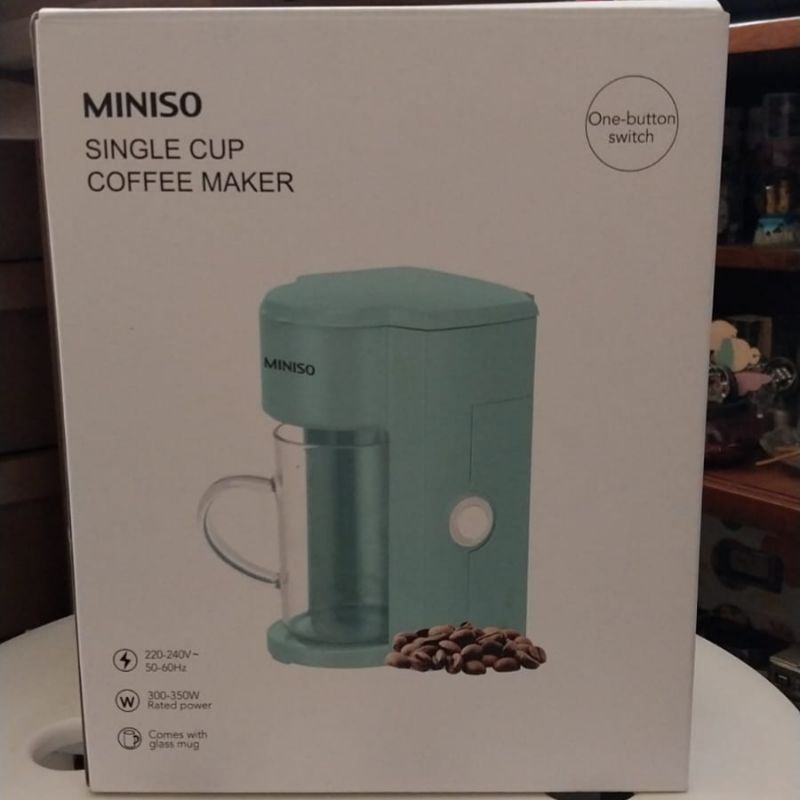 MINISO MESIN PEMBUAT KOPI SINGLE CUP COFFEE MAKER ONE BUTTON SWITCH HIJAU