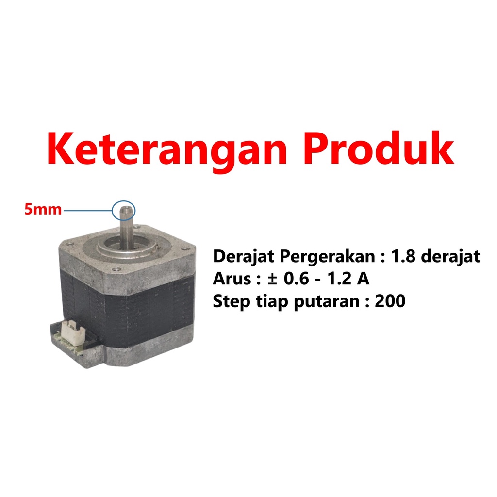 [HAEBOT] Nema 17 Mikro Stepper Motor 42mm 31mm CNC 3D Printer Axis Mekanik 0.7A 1.1A Dinamo Induksi Mesin Router Engraver Laser Slider Kuat Stepping Drawing